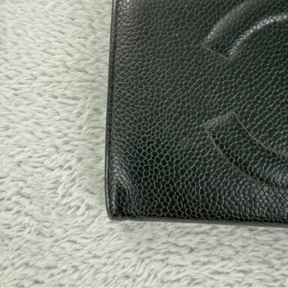 CHANEL CC Logo Grained Calfskin Leather Bifold Wallet Black - Picture 5 of 16